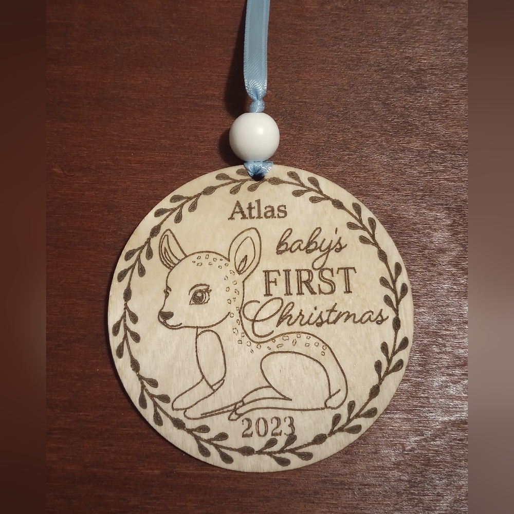Personalizable Babys first Christmas ornament